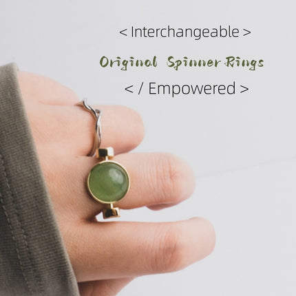 Oorspronklike Fidget Spinner Ringe Natuursteen Ringe Vervangbare Spinners Vir Angs En Stresverligting Juweliersgeskenke