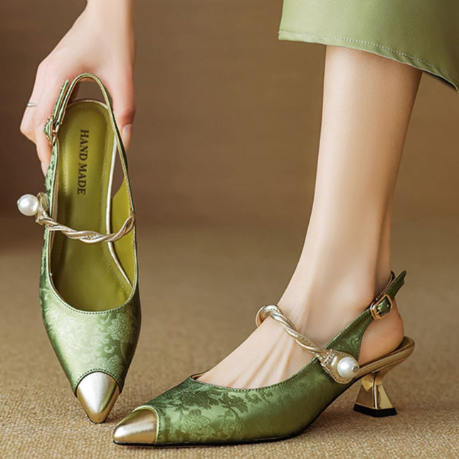 Enkelband Stiletto Sandale Punttoon Middelhak Dames Somer