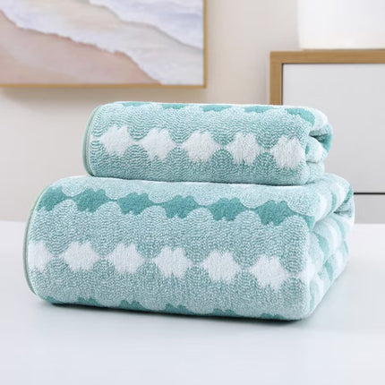 Wide Stripe Dark Stripe Coral Velvet Printing Towels Suit