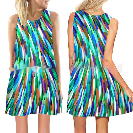 Women's New 3D Printed Sleeveless Dress
