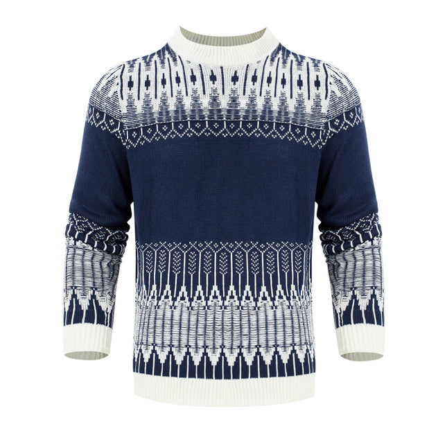 Men's Knitted Sweater Fashion Long-sleeved Pullover Tops Fall And Winter Clothing