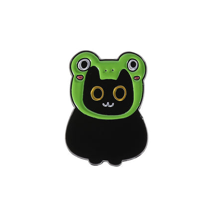 Personalized Cartoon Mini Black Kitten Brooch
