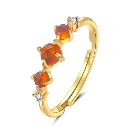 Japannese-styl Oranje-pienk Granaatring