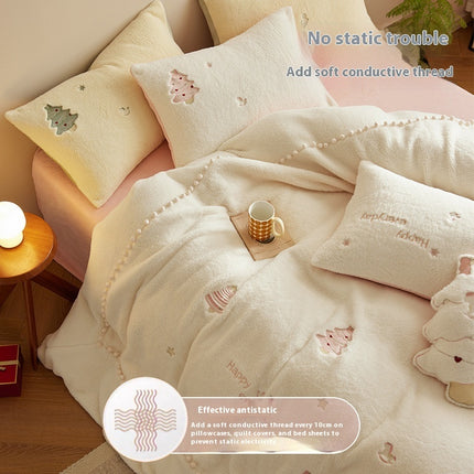 Winter Milk Fiber Four-piece Princess Style