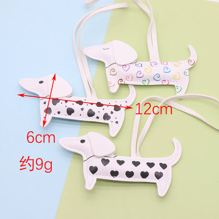 Leather Cartoon Spot Sausage Dog Hanging Leather