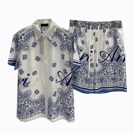 Men's Fashion Casual Beach Shirt Shorts Suit