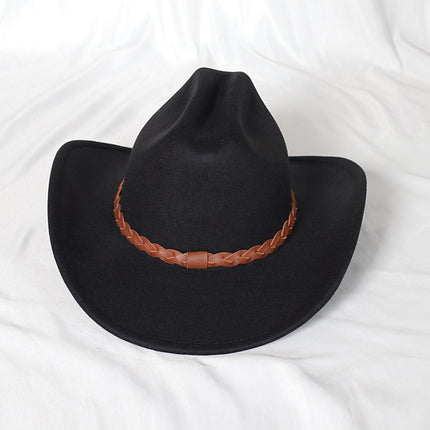 Wide Brim Western Denim Top Hat