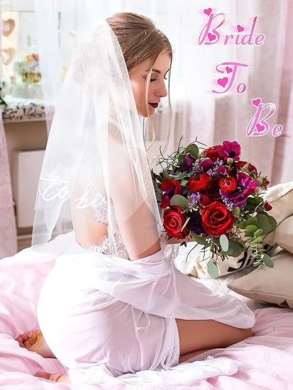 Bruid Om Te Wees Geborduurde Sluier Bachelorette Party BachParty Toebehoor Bruid Om Te Wees Hoofband Wit Bruidsluier Haarstuk Vir Bruidstort Verloofpartytjie Troue Bruidsmeisie Geskenk Opruiming