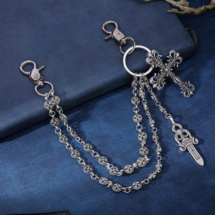 Kruis Retro Styl Dubbellaag Ketting
