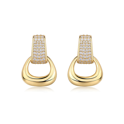 All-encompassing - Top-quality Moissanite Luxury, Fashionable And Light Luxury Jewelry, Silver Stud Earrings S925 Silver Plated With Gold