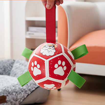 Dog Soccer Balls Toy With Sraps Halloween Christmas Gift For Pets Puppy Birthday Toy Interactive Toys For Tug Of War Water Toys