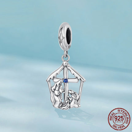 Hanger S925 Sterling Silwer Gelukkige Gesin selfdoen Juweliersware Toebehore Krale