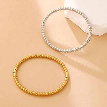 Titaanstaal Bamboe Skakel Armband Ronde Draad Eenvoudige Ring Armband