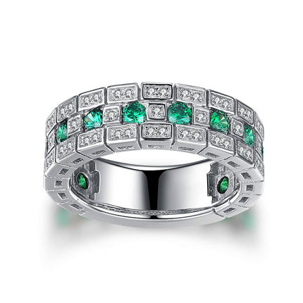 Retro Full-Crystal Wide Style Unisex Ring
