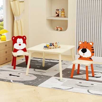 Massiewe Hout Kindertafelstel Met 2 Stoele