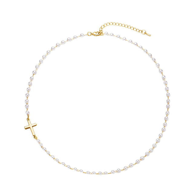 Pêrelkruisketting Ligluukse Eenvoudige En Stylvolle Hanger