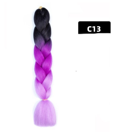 Color Big Braid African Chemical Fiber High Temperature Silk Wig Gradient