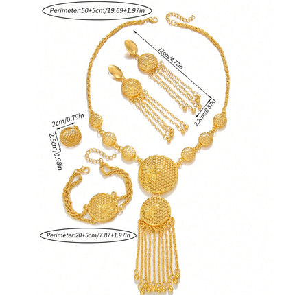 1 Stel Modieuse En Pragtige Vlinder Midde-Oosterse Stel, Trouversiering Halssnoer, Oorbelle, Armbande, Ringstel Vir Vroue