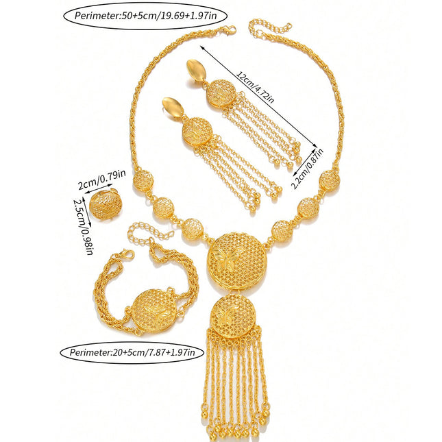 1 Stel Modieuse En Pragtige Vlinder Midde-Oosterse Stel, Trouversiering Halssnoer, Oorbelle, Armbande, Ringstel Vir Vroue