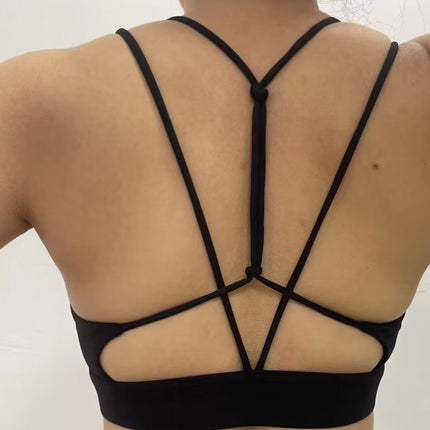 Geometric Line Shoulder Strap Beauty Back Sports Underwear