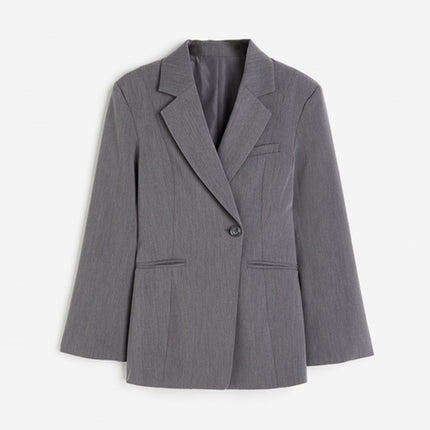 Women's V-neck Single Button Waist Suit Jacket