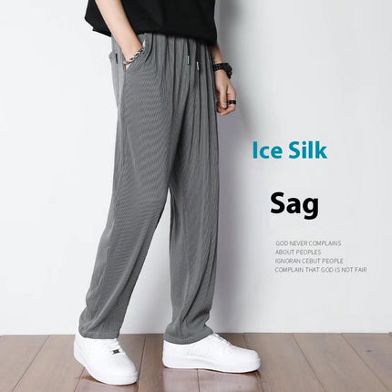 Ice Silk Leggings Loose Straight Men
