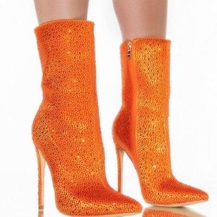 Rhinestone Puntneus Modieuse Enkelstewels
