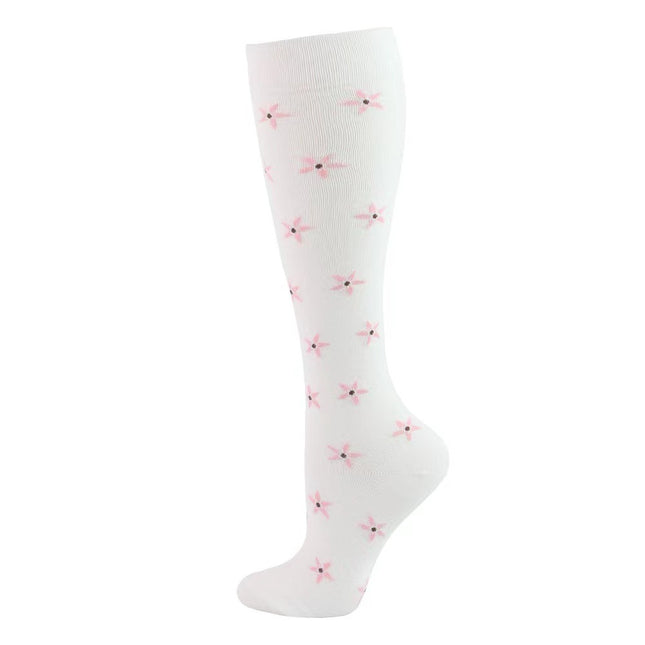 Sports Pressure Spring Flower Elastic Stockings