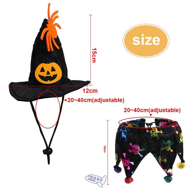 Halloween Collar Children Witch Hat Pet Dog Cat Funny Party Cospl