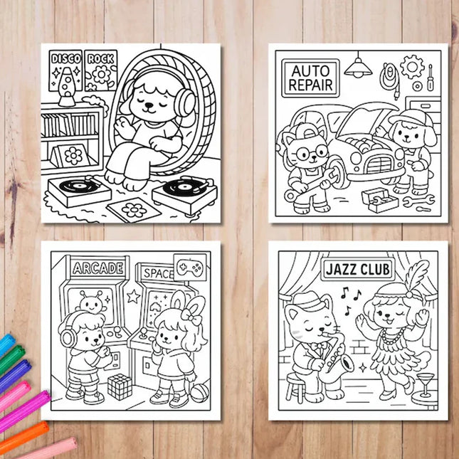 28 Pages Cutie Coloring Book Coloring Book For Adult Stress Reduction Colouring Book Valentine's Day Gifting, Birthday Party Gift, Drawing Supplies, Christmas Gift, Back To School Supplies