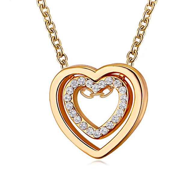 Modieuse Hol Hartvormige Regte Diamant Halssnoer Vir Vroue