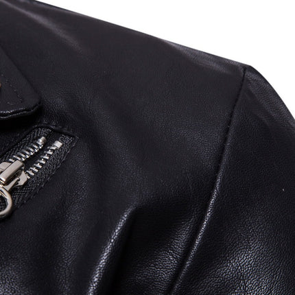 Men's Motorcycle Multi Zip Leather Coat