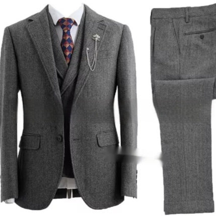 New Men's Suit Casual Three-piece Suit