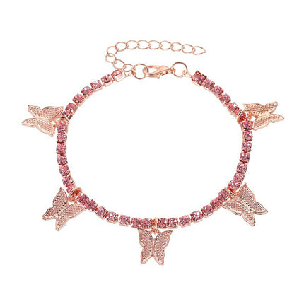 Simple Temperament Small Butterfly Tassel Anklet