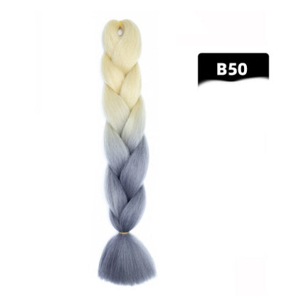 Color Big Braid African Chemical Fiber High Temperature Silk Wig Gradient