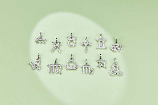 12 Sterretekens - Steenbok, Versier Met Topgehalte Moissaniet, Luukse En Modieuse Ligter Luukse Tendens Juweliersware, Silwer Halssnoerhangertjie S925, Versilwerde Platinum
