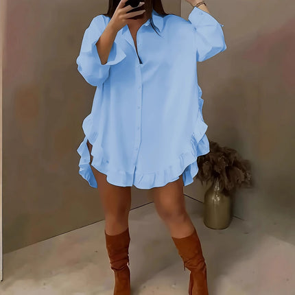 Spring And Summer Shirt Loose Solid Color Women's Clothing