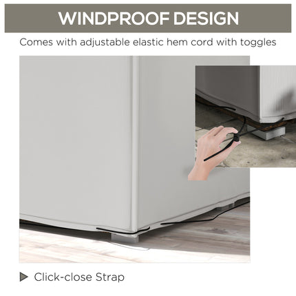 Buitetuinmeubelhoes Waterdig, Anti-UV 600D Swaardiens Oxford-stof Patio Meubelhoes Vir Reghoekige Sofatafelstel, Grys, 210 X 140 X 80 Cm