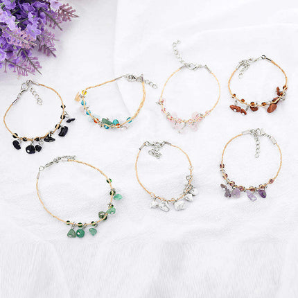 Raffia Klippie Armband, Handgeweefde Armband, Raffia Enkelbandjie