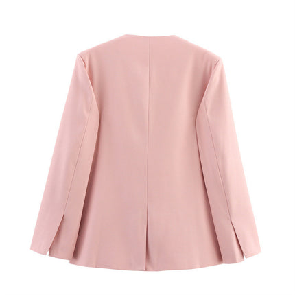 New Casual Exposed Collarless Blazer