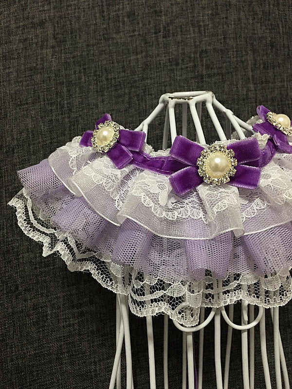 Cat Dog Pet Jewelry Necklace Bow Tie Lace Saliva Towel