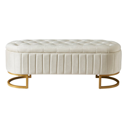 Elegante Stof Fluweel Opbergpoef