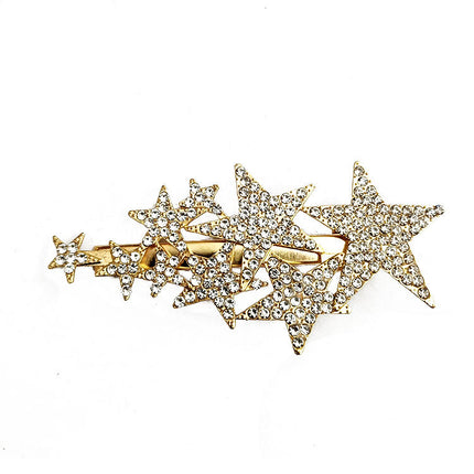 Volle Diamant Barrettes Kant Groot En Klein Pentagramme Kop