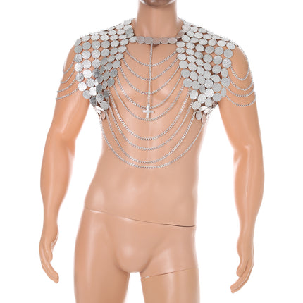 Metal Chain Sling Chain Sequin Stitching Chest Strap