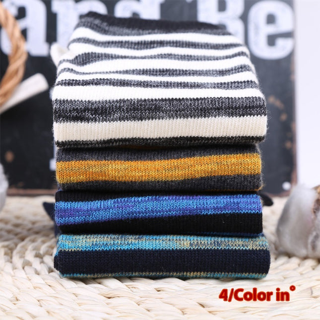 Niche Mixed Color Stripe Short Split Toe Cotton Socks