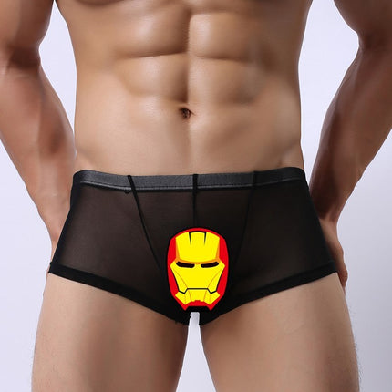 Men's Transparent Underwear Men's Mesh Breathable Big Boxer Underwear