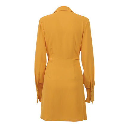 V-neck Sexy Irregular Commuter Long Sleeve Dress