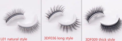 Herbruikbare 3D Nertswimpers Natuurlike Valse Wimpers Selfklevende Valse Gomvrye Grimering Wimpers Uitbreiding Sy