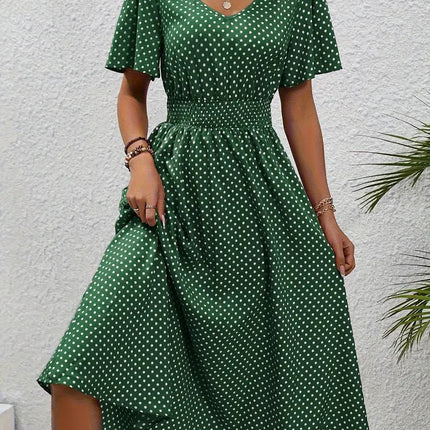 Women's Small Floral Print Short Sleeve Dress