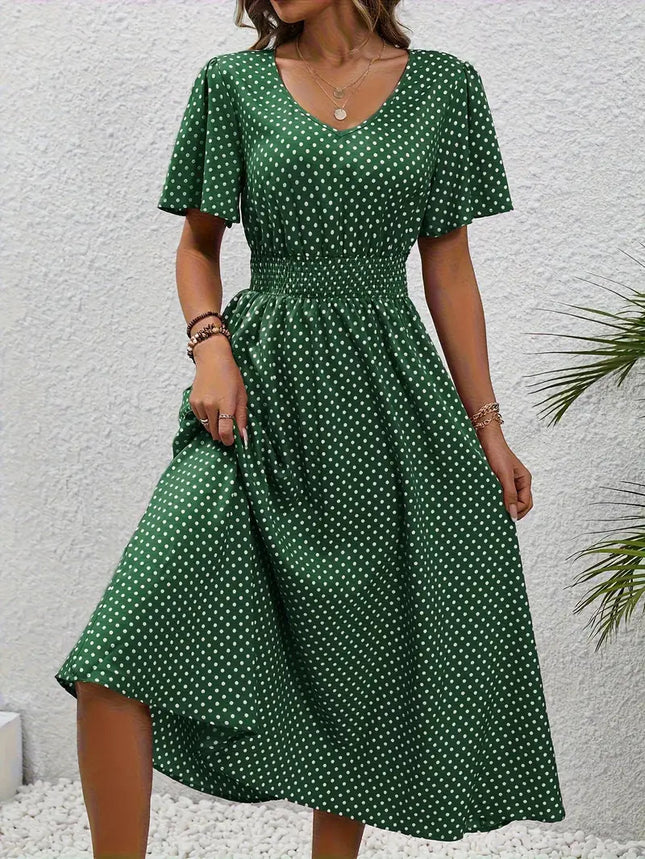 Women's Small Floral Print Short Sleeve Dress